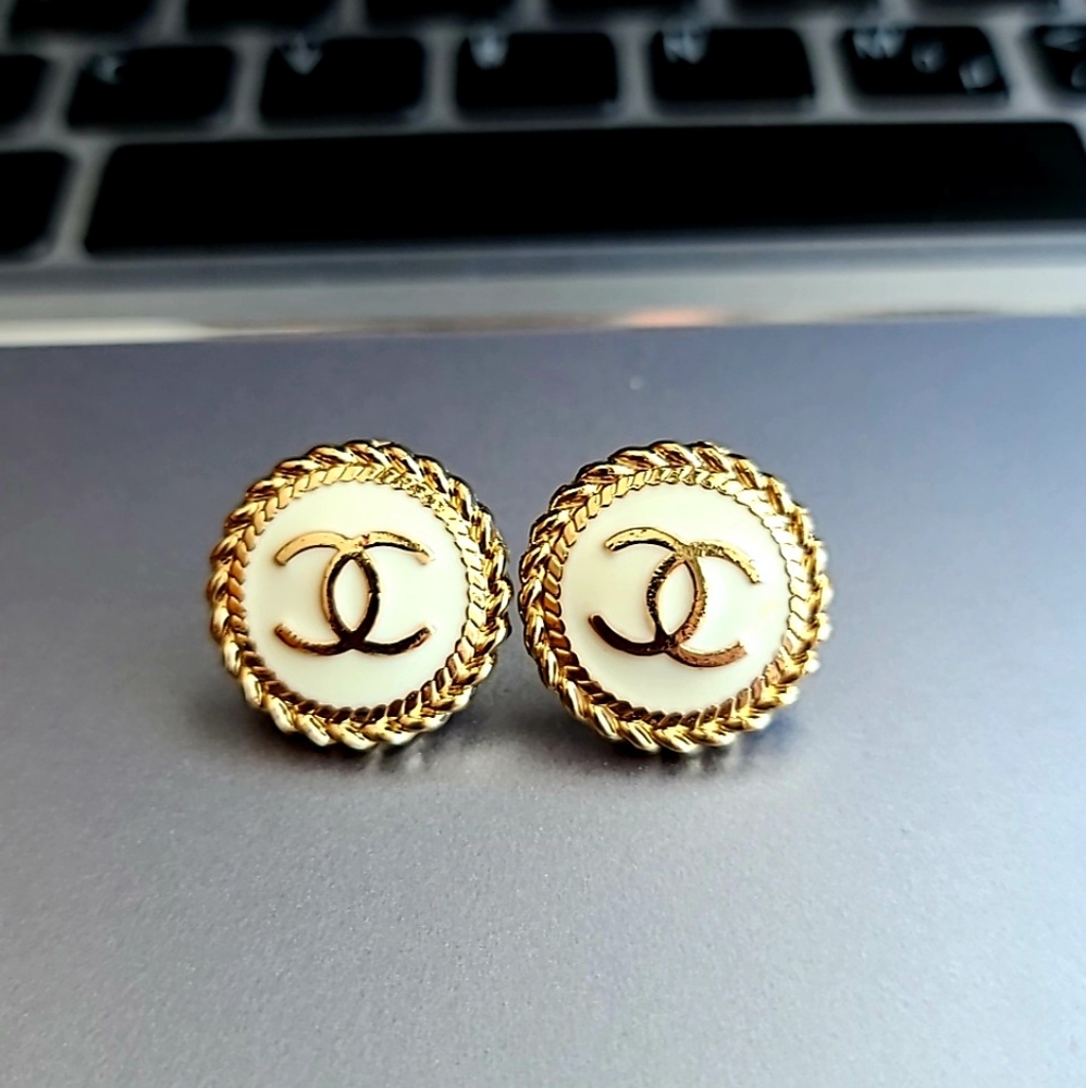 Cc earrings upcycled